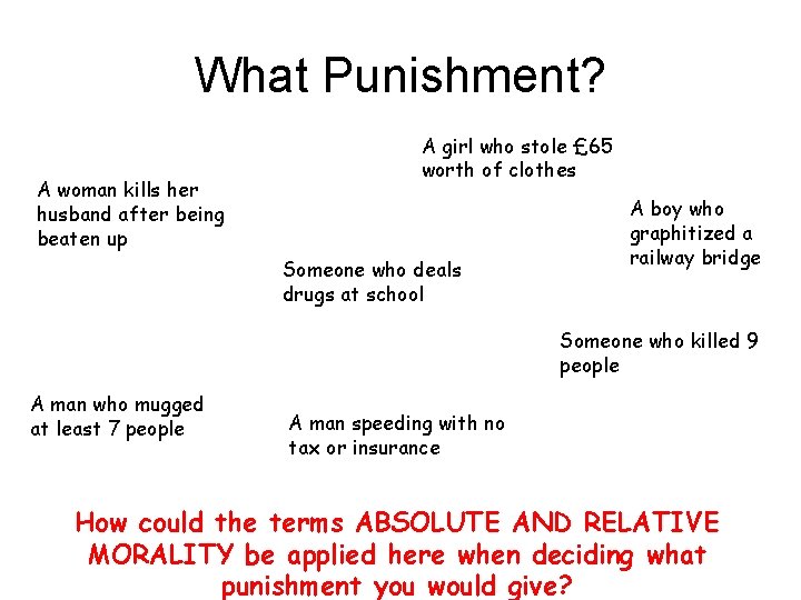 What Punishment? A woman kills her husband after being beaten up A girl who