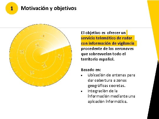1 Motivación y objetivos El objetivo es ofrecer un servicio telemático de radar con 1 Motivación y objetivos El objetivo es ofrecer un servicio telemático de radar con