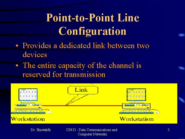 Point-to-Point Line Configuration • Provides a dedicated link between two devices • The entire Point-to-Point Line Configuration • Provides a dedicated link between two devices • The entire