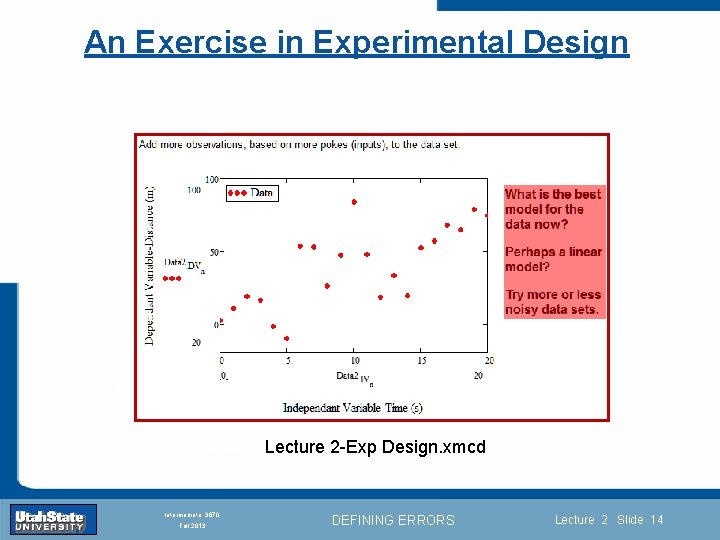 An Exercise in Experimental Design Introduction Section 0 Lecture 1 Slide 14 Lecture 2