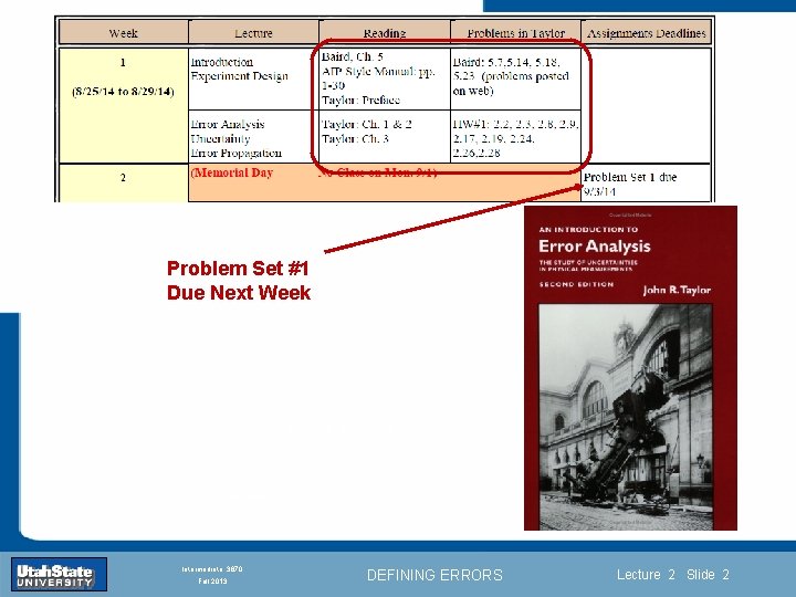 Problem Set #1 Due Next Week Introduction Section 0 Lecture 1 Slide 2 INTRODUCTION