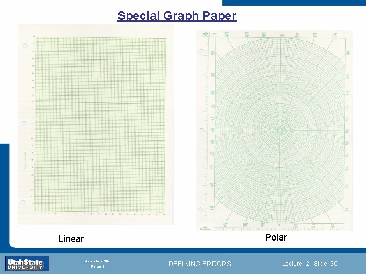 Special Graph Paper Introduction Section 0 Lecture 1 Slide 36 INTRODUCTION TO Modern Physics