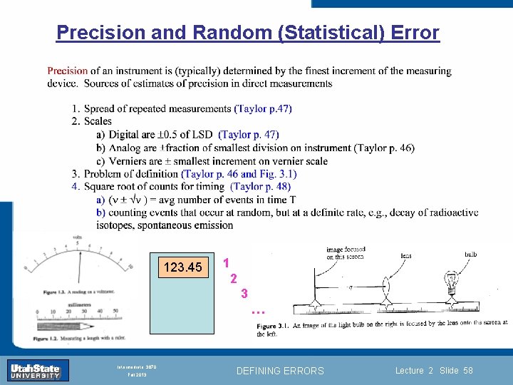 Precision and Random (Statistical) Error 1 Introduction Section 0 Lecture 1 Slide 58 2