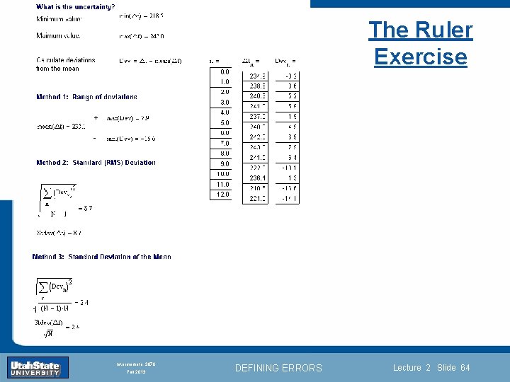The Ruler Exercise Introduction Section 0 Lecture 1 Slide 64 INTRODUCTION TO Modern Physics
