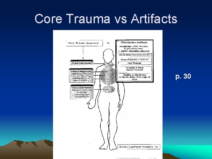 Core Trauma vs Artifacts p. 30 