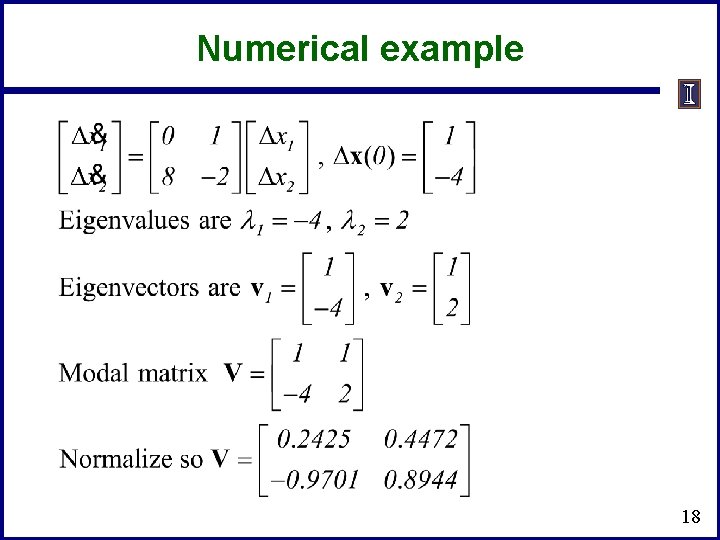 Numerical example 18 