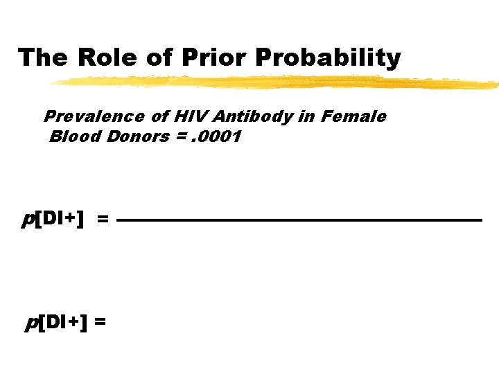 The Role of Prior Probability Prevalence of HIV Antibody in Female Blood Donors =.
