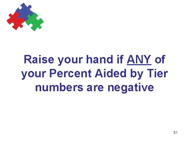 Raise your hand if ANY of your Percent Aided by Tier numbers are negative