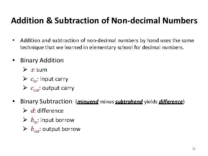 Addition & Subtraction of Non-decimal Numbers • Addition and subtraction of non-decimal numbers by