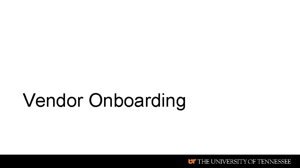 Vendor Onboarding 