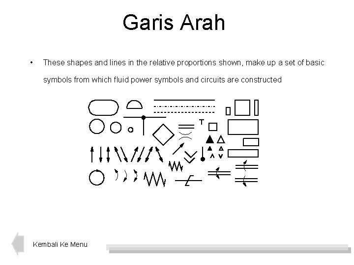 Garis Arah • These shapes and lines in the relative proportions shown, make up
