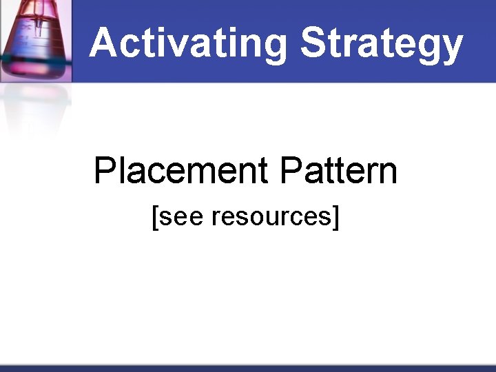 Activating Strategy Placement Pattern [see resources] 