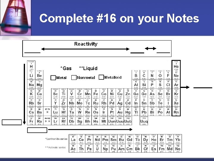 Complete #16 on your Notes *Gas **Liquid 