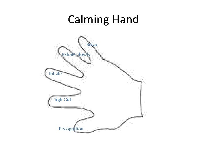 Calming Hand Relax Exhale Slowly Inhale Sigh Out Recognition Calming Hand Relax Exhale Slowly Inhale Sigh Out Recognition