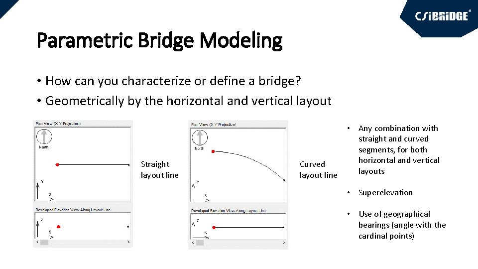 Parametric Bridge Modeling • How can you characterize or define a bridge? • Geometrically