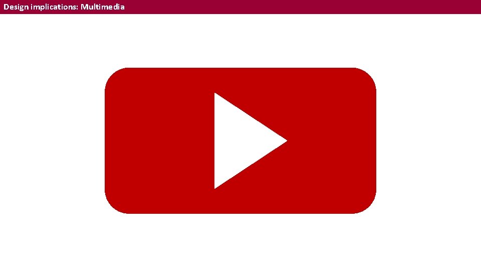 Design implications: Multimedia 