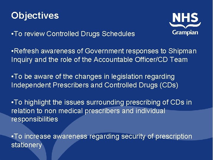 Objectives • To review Controlled Drugs Schedules • Refresh awareness of Government responses to Objectives • To review Controlled Drugs Schedules • Refresh awareness of Government responses to