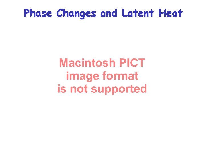 Phase Changes and Latent Heat 