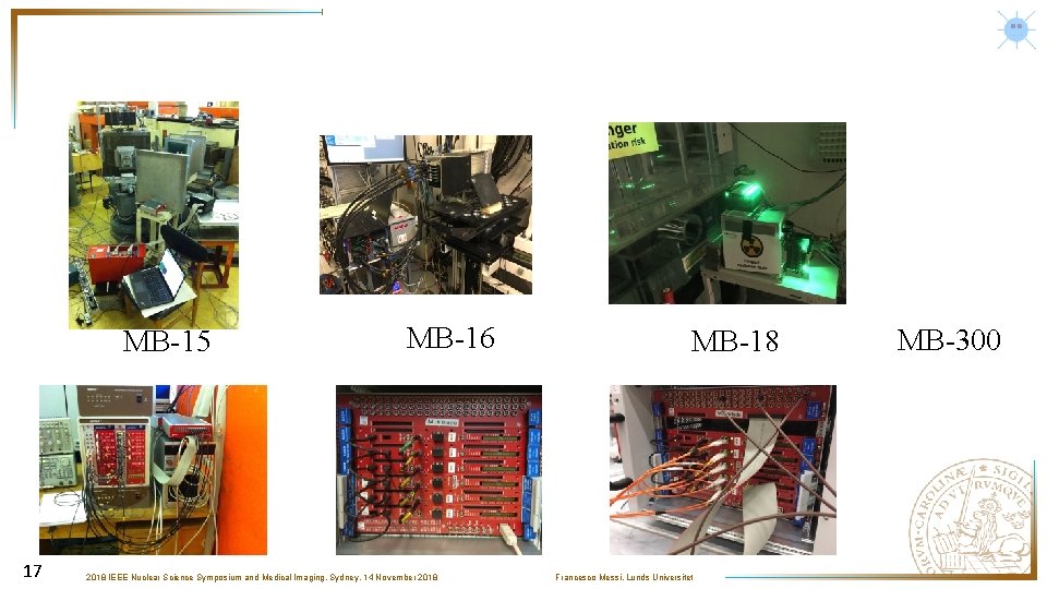 MB-15 17 MB-16 2018 IEEE Nuclear Science Symposium and Medical Imaging, Sydney, 14 November