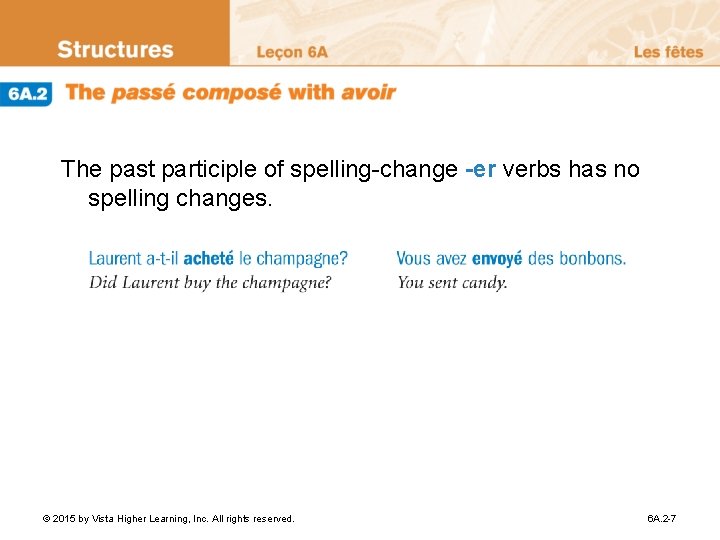 The past participle of spelling-change -er verbs has no spelling changes. © 2015 by