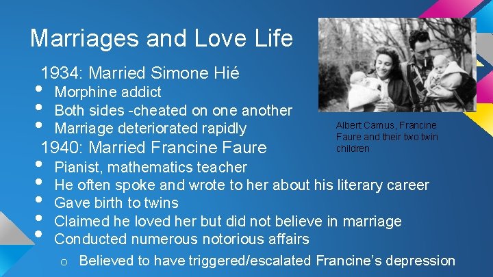 Marriages and Love Life 1934: Married Simone Hié • • • Morphine addict Both