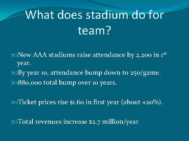 What does stadium do for team? New AAA stadiums raise attendance by 2, 200