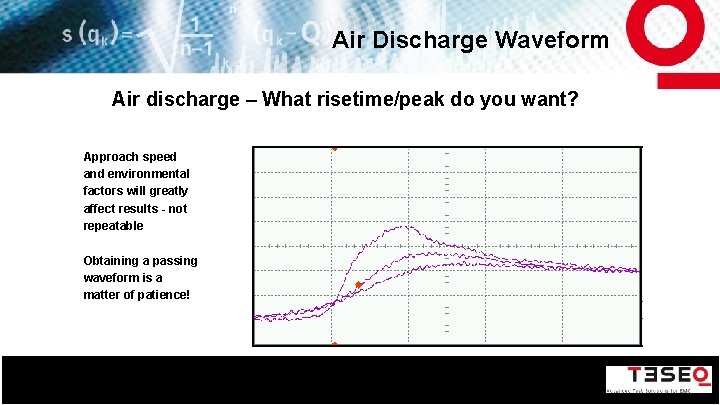 Air Discharge Waveform Air discharge – What risetime/peak do you want? Approach speed and