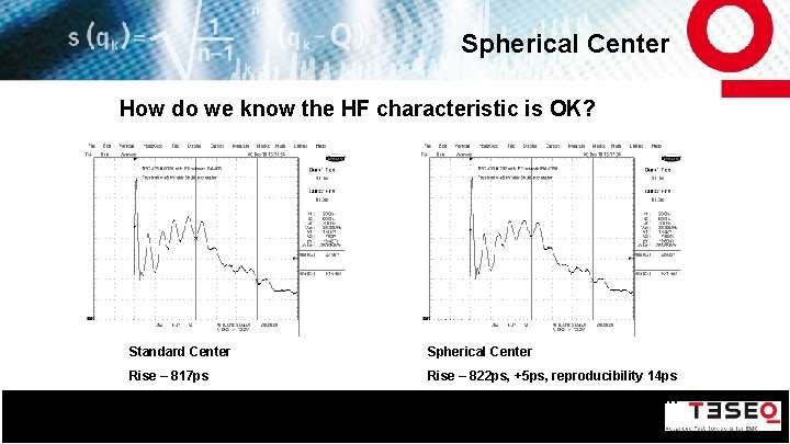 Spherical Center How do we know the HF characteristic is OK? 47 Standard Center