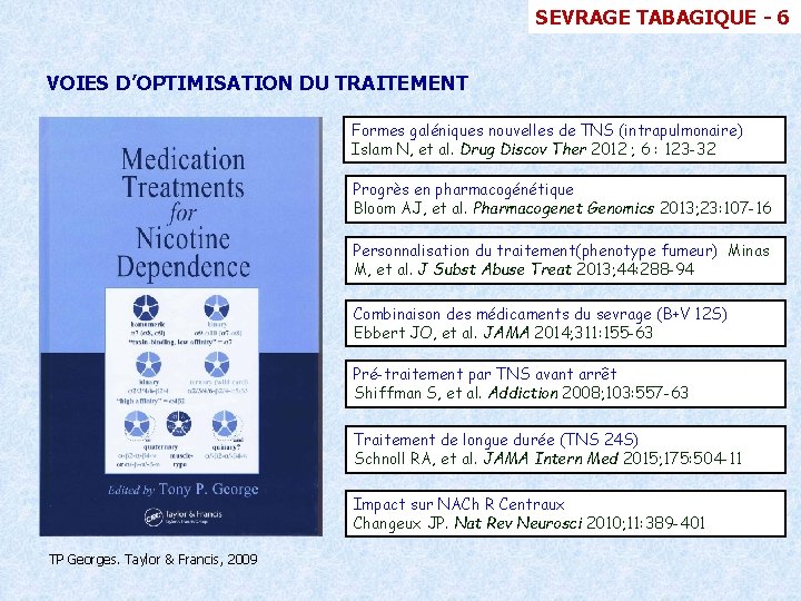 SEVRAGE TABAGIQUE - 6 VOIES D’OPTIMISATION DU TRAITEMENT Formes galéniques nouvelles de TNS (intrapulmonaire)