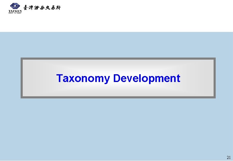 Taxonomy Development 21 
