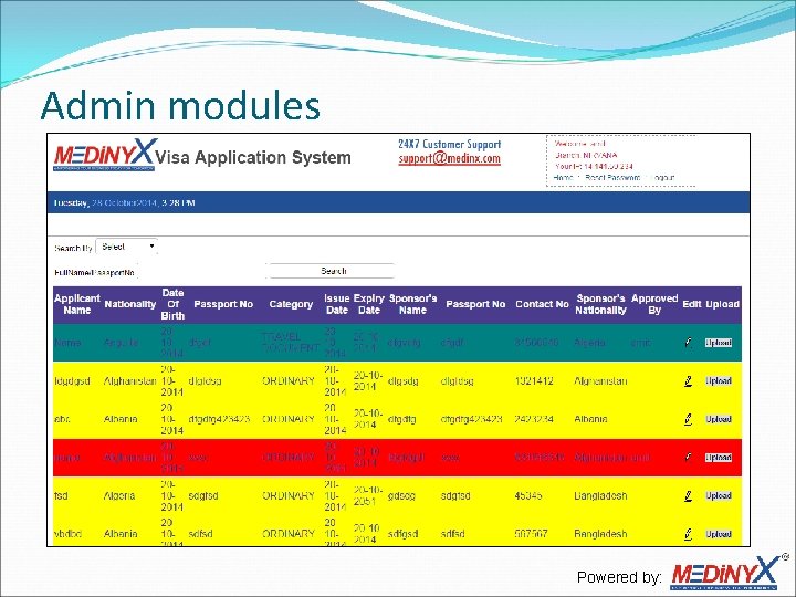 Admin modules Powered by: 