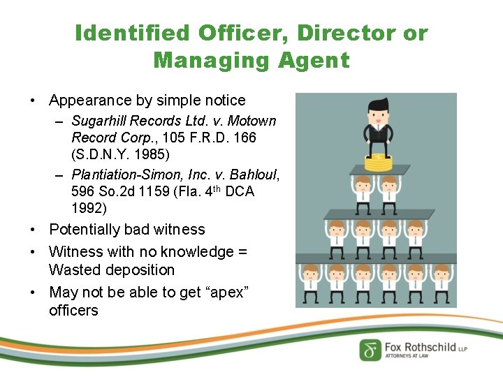 Identified Officer, Director or Managing Agent • Appearance by simple notice – Sugarhill Records
