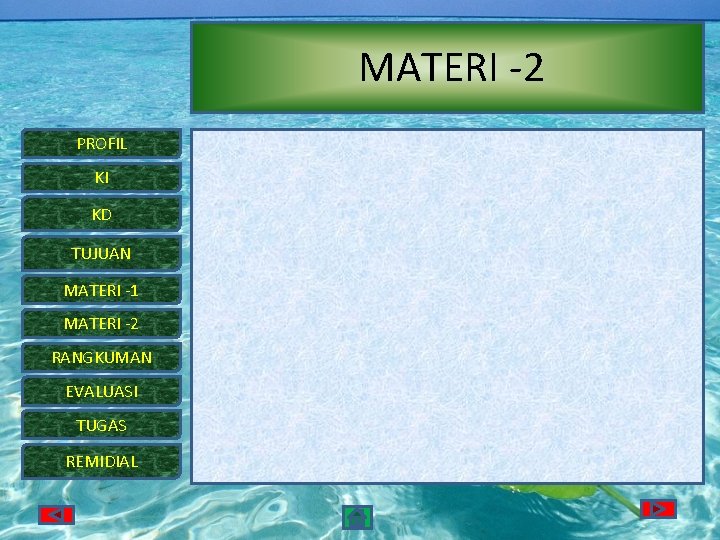 MATERI -2 PROFIL KI KD TUJUAN MATERI -1 MATERI -2 RANGKUMAN EVALUASI TUGAS REMIDIAL