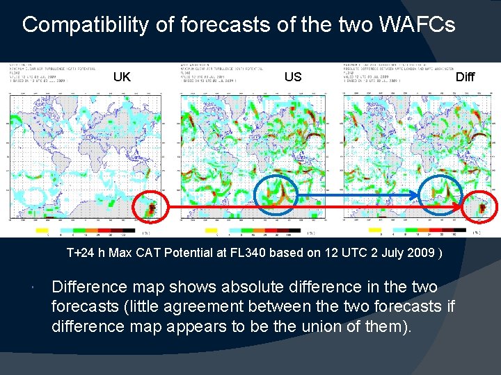 Compatibility of forecasts of the two WAFCs UK US Diff T+24 h Max CAT