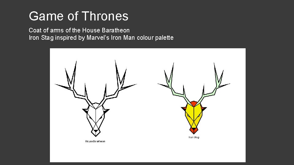 Game of Thrones Coat of arms of the House Baratheon Iron Stag inspired by