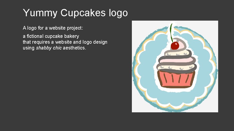 Yummy Cupcakes logo A logo for a website project: a fictional cupcake bakery that