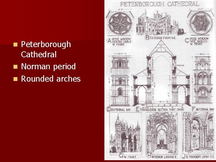 n n n Peterborough Cathedral Norman period Rounded arches 