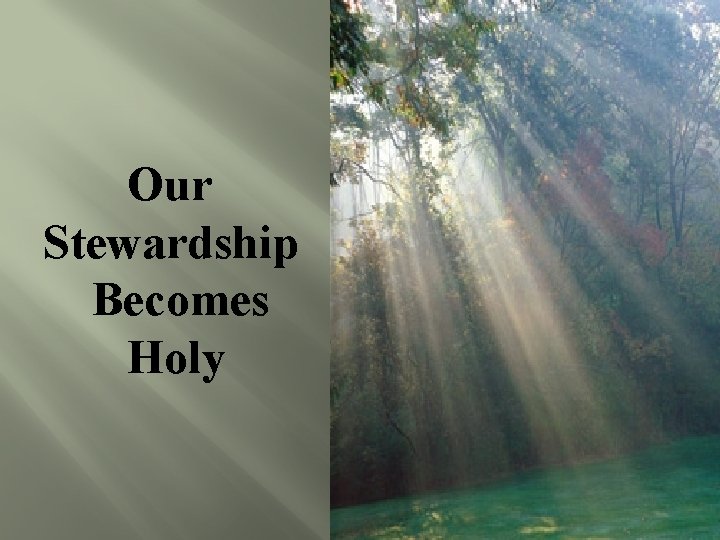 Our Stewardship Becomes Holy 