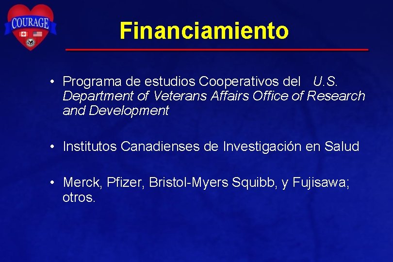 Financiamiento • Programa de estudios Cooperativos del U. S. Department of Veterans Affairs Office