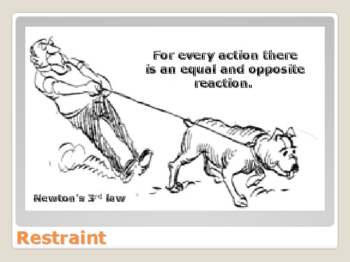 For every action there is an equal and opposite reaction. Newton’s 3 rd law