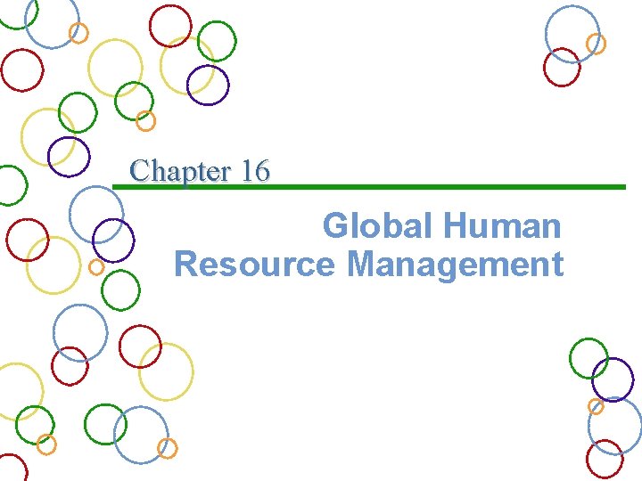 Chapter 16 Global Human Resource Management 