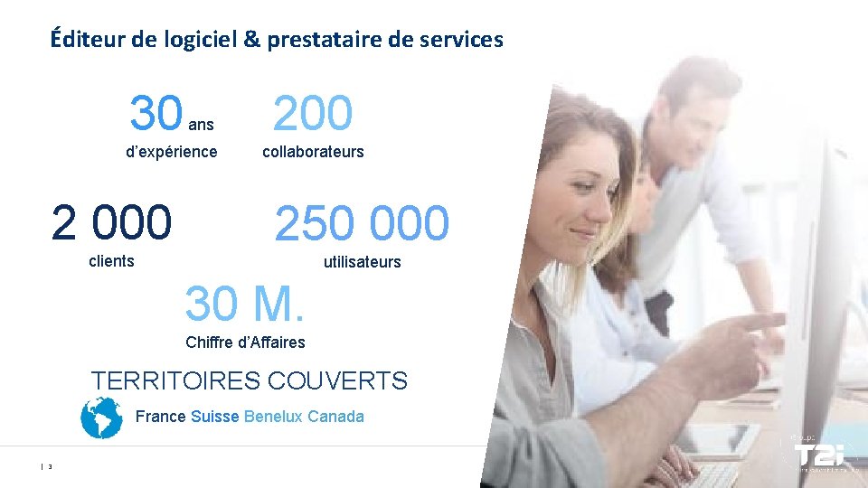 Éditeur de logiciel & prestataire de services 30 ans d’expérience 200 collaborateurs 2 000