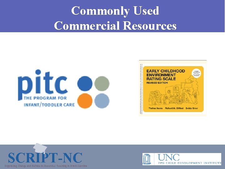 Commonly Used Commercial Resources SCRIPT-NC Supporting Change and Reform in Preservice Teaching in North