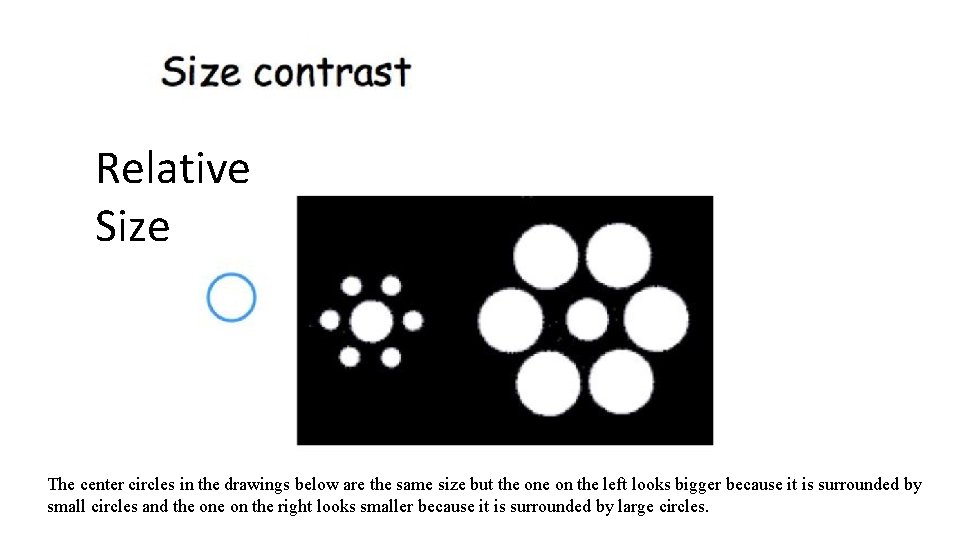 Relative Size The center circles in the drawings below are the same size but