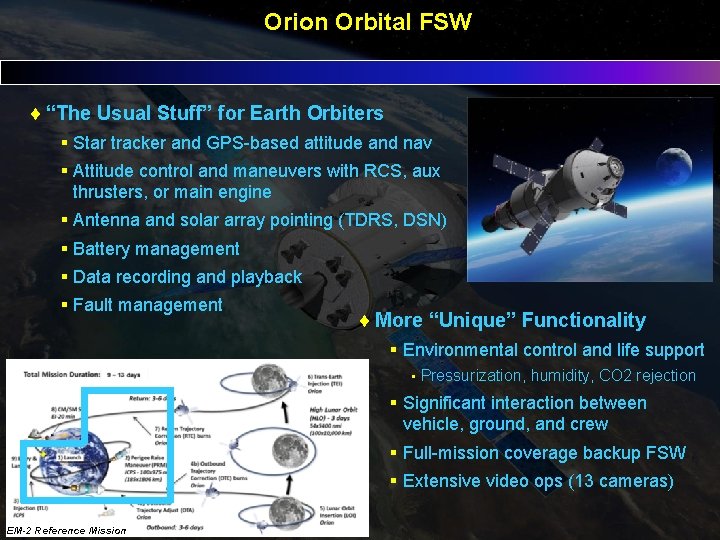 Orion Orbital FSW “The Usual Stuff” for Earth Orbiters § Star tracker and GPS-based