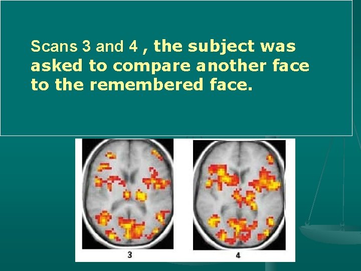 Scans 3 and 4 , the subject was asked to compare another face to