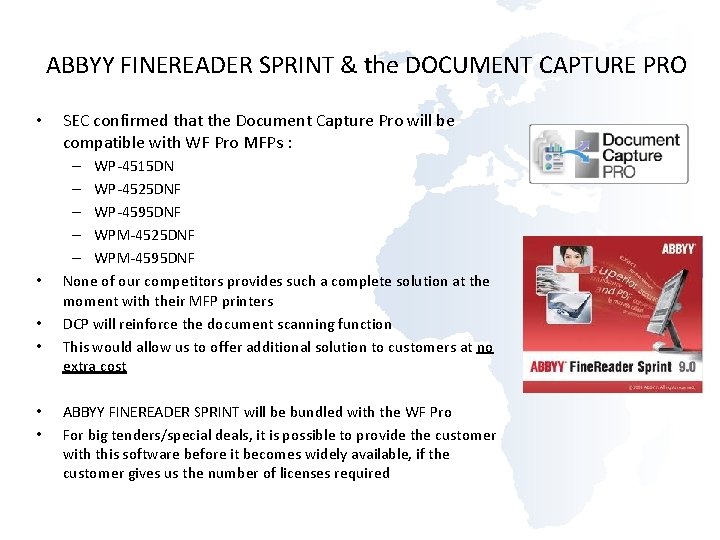 ABBYY FINEREADER SPRINT & the DOCUMENT CAPTURE PRO • • • SEC confirmed that