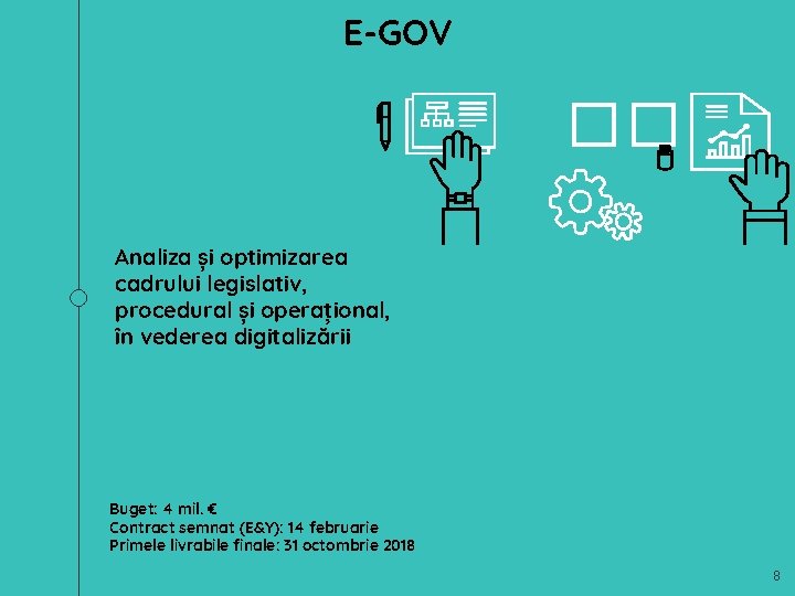 E-GOV �� Analiza și optimizarea cadrului legislativ, procedural și operațional, în vederea digitalizării Buget: