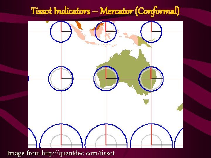 Tissot Indicators – Mercator (Conformal) Image from http: //quantdec. com/tissot 