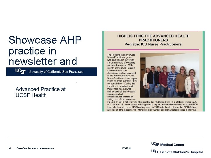 Showcase AHP practice in newsletter and create a online presence. 14 Power. Point Template